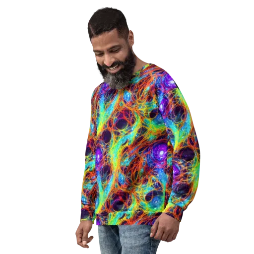 Biomorphic Voltage on a Sweatshirt