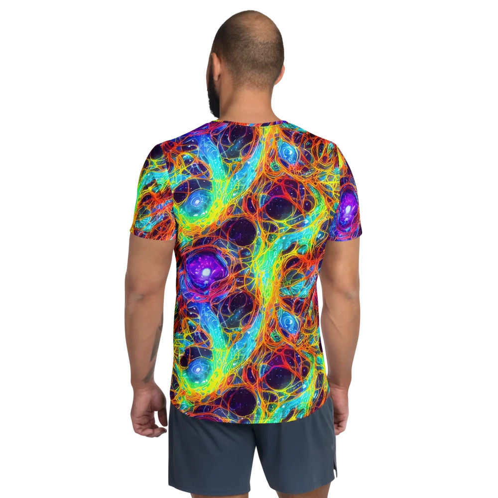 Biomorphic Voltage on Men's Athletic T-Shirt — Back