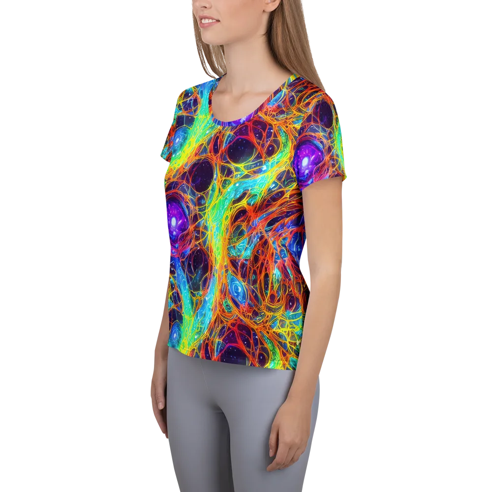 Biomorphic Voltage on Women's Athletic T-Shirt — Left