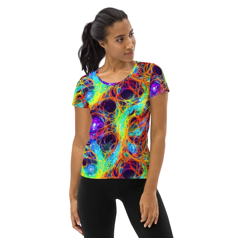 Biomorphic Voltage on Women's Athletic T-Shirt — Front