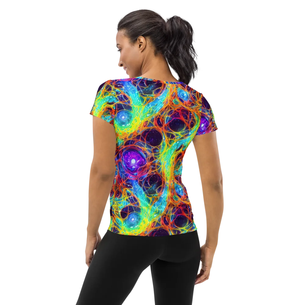 Biomorphic Voltage on Women's Athletic T-Shirt — Back