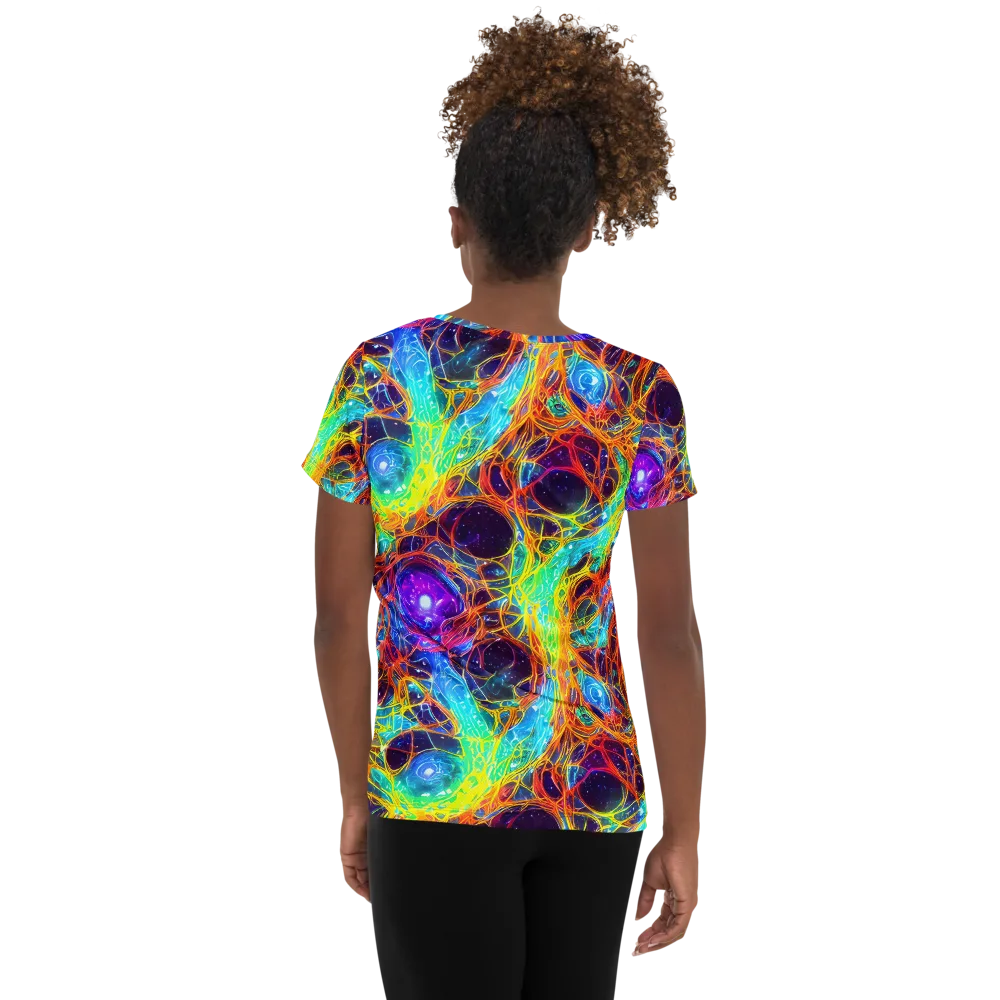 Biomorphic Voltage on Women's Athletic T-Shirt — Back