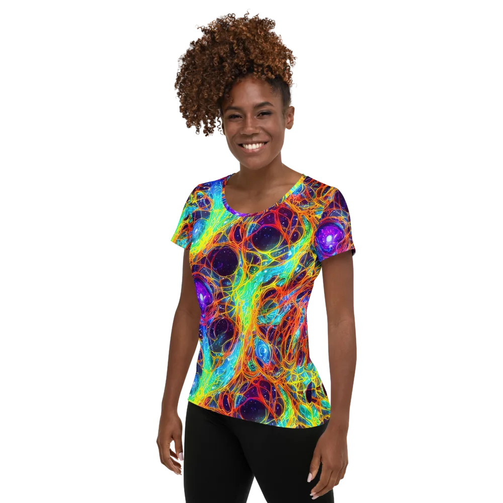 Biomorphic Voltage on Women's Athletic T-Shirt — Left
