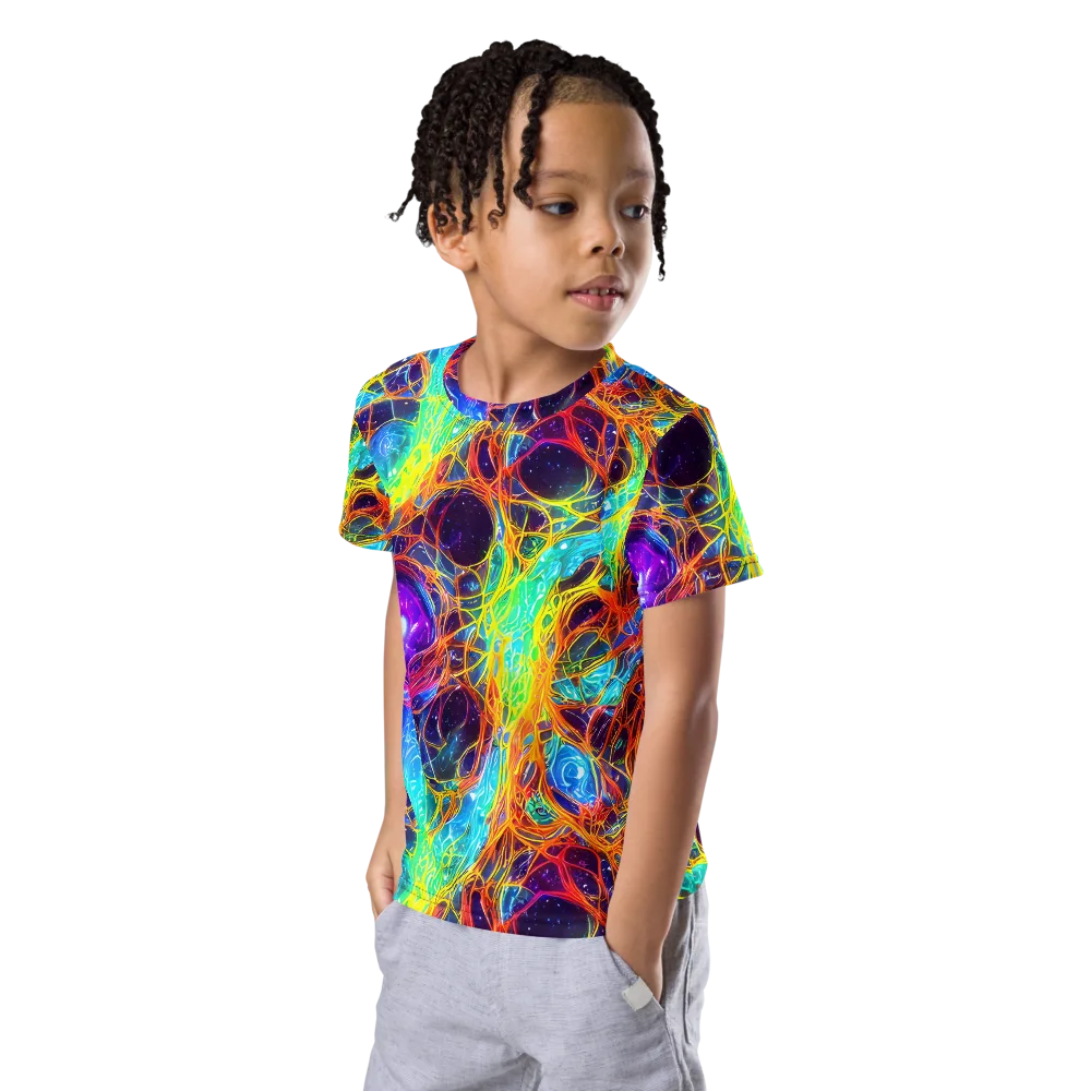Biomorphic Voltage on Kids Crew Neck T-Shirt — Left Front