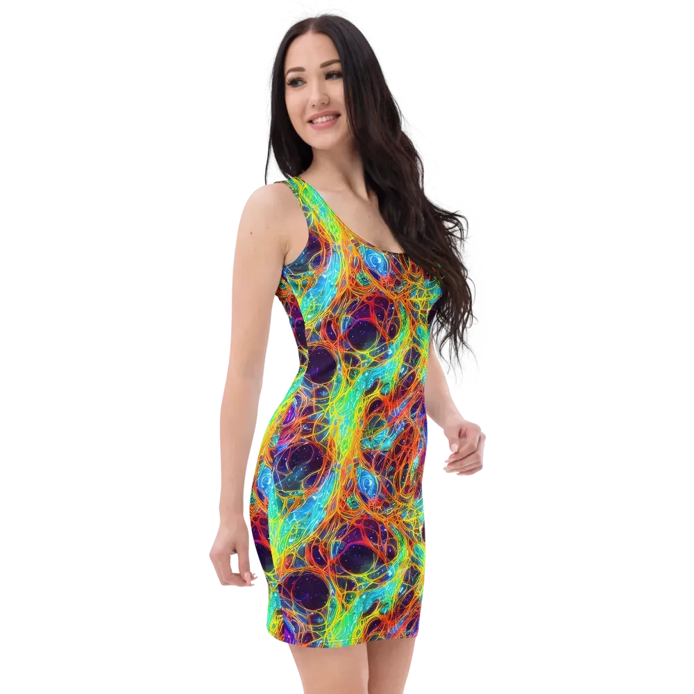 Biomorphic Voltage on Bodycon Dress — Right Front