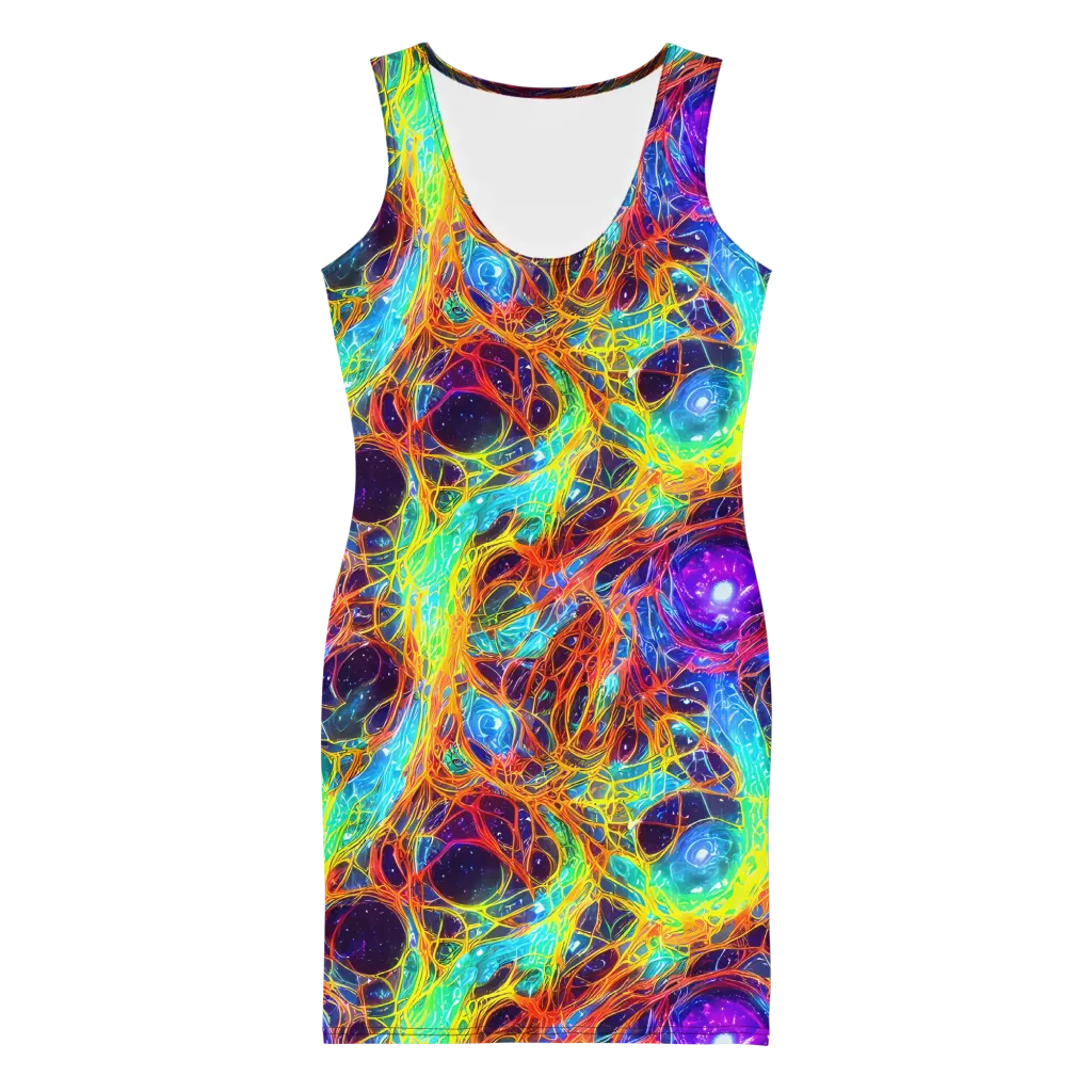 Biomorphic Voltage on Bodycon Dress — Front