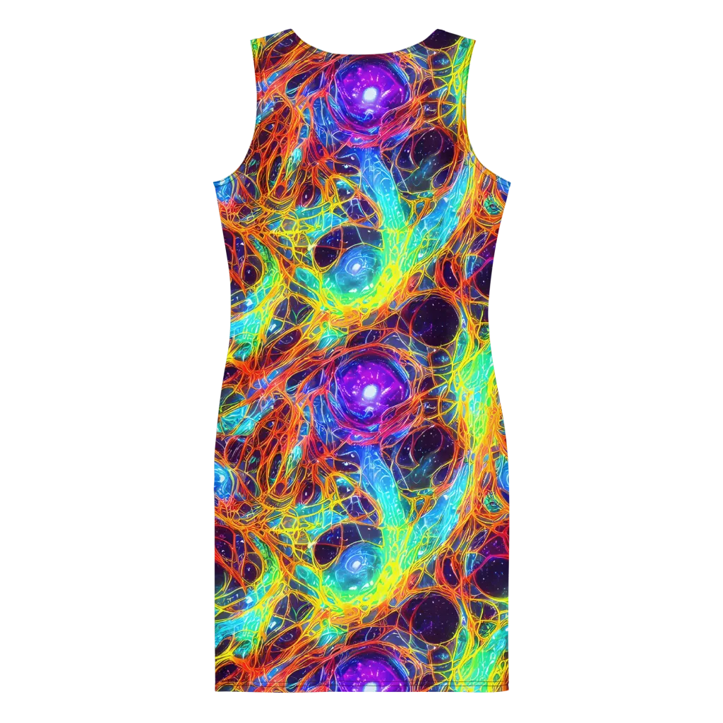 Biomorphic Voltage on Bodycon Dress — Back