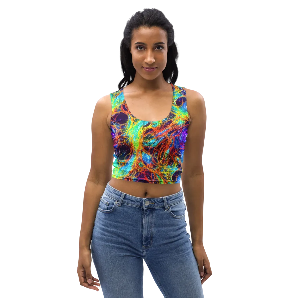 Biomorphic Voltage on Crop Top — Front