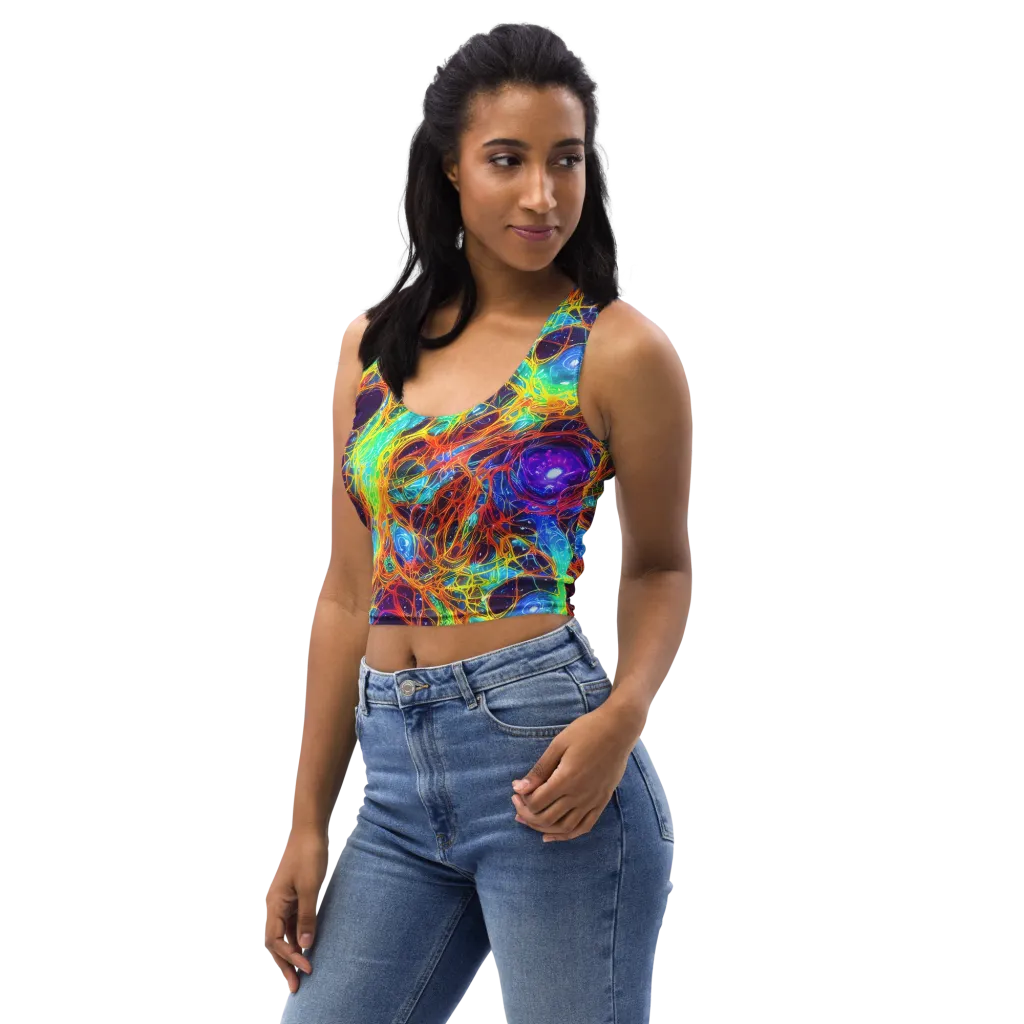 Biomorphic Voltage on Crop Top — Left Front