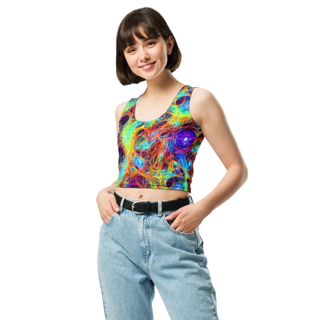 Biomorphic Voltage on Crop Top — Front