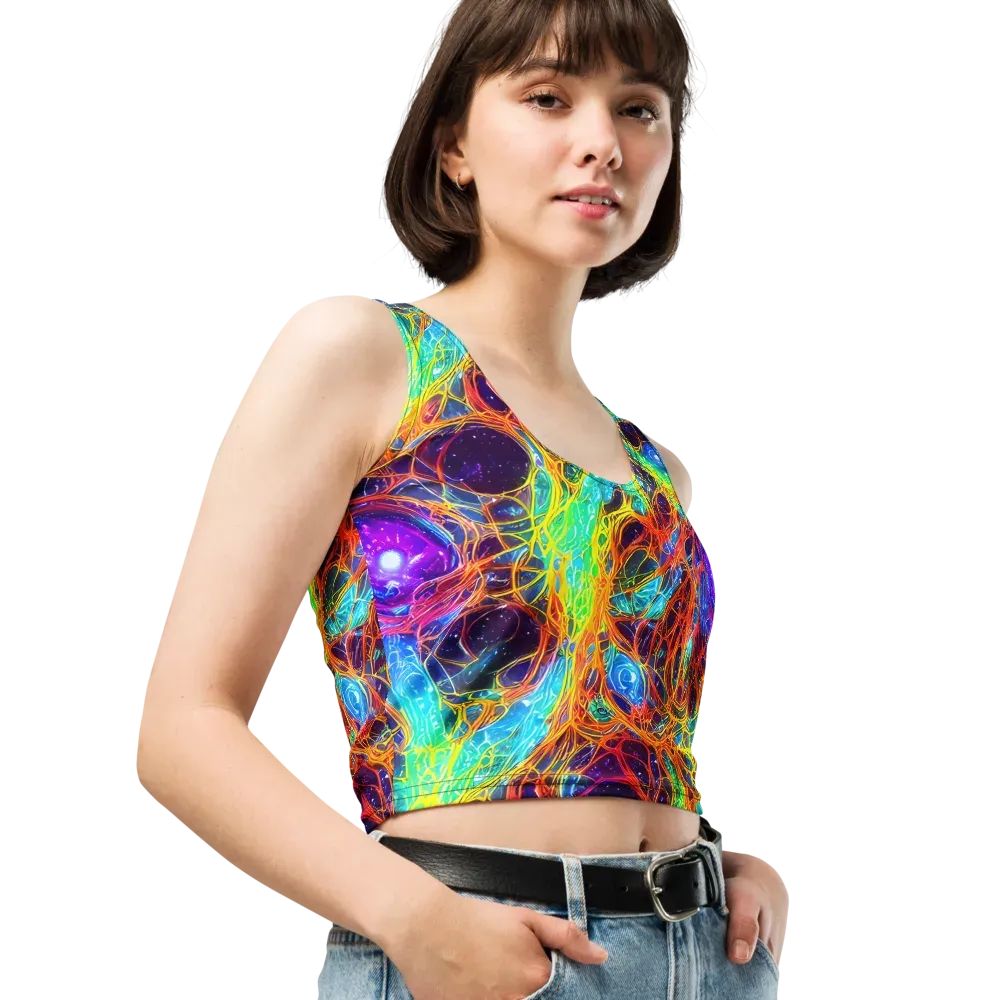 Biomorphic Voltage on Crop Top — Right Front