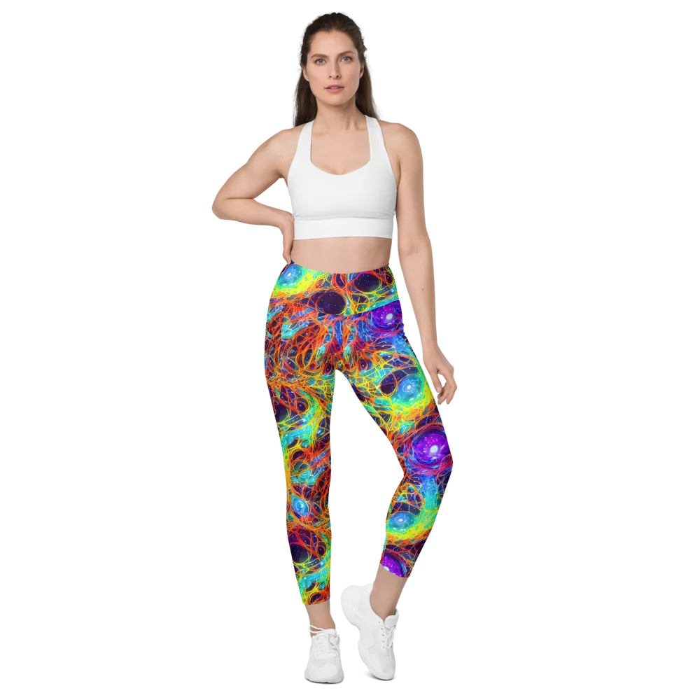 Biomorphic Voltage on Leggings with Pockets — Front