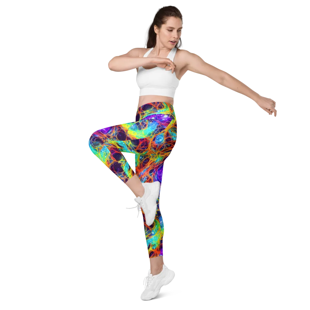 Biomorphic Voltage on Leggings with Pockets — Left Front