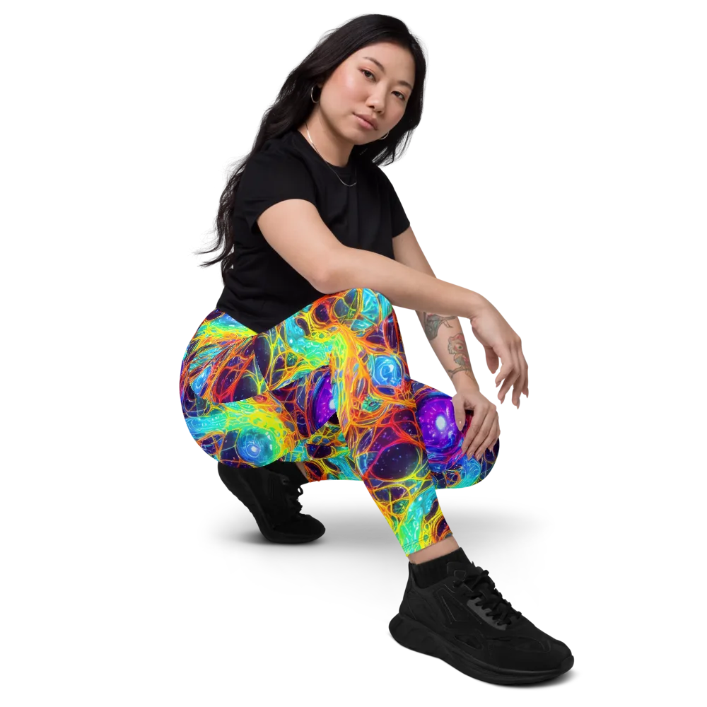 Biomorphic Voltage on Leggings with Pockets — Right Front