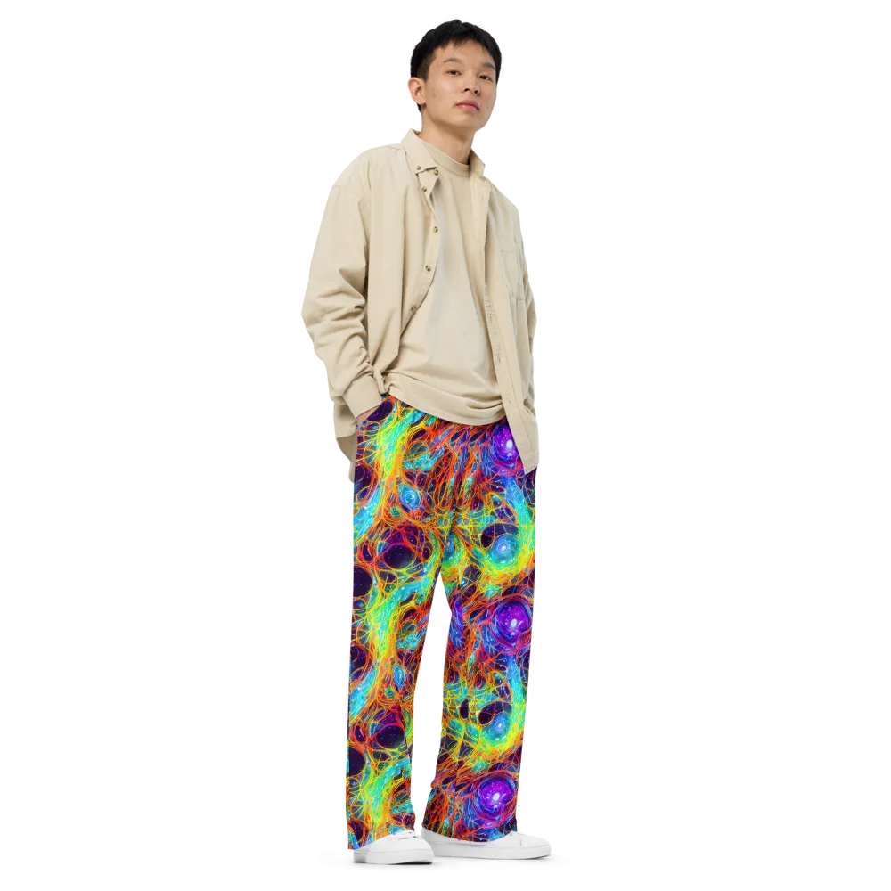 Biomorphic Voltage on Wide-Leg Pants — Right Front