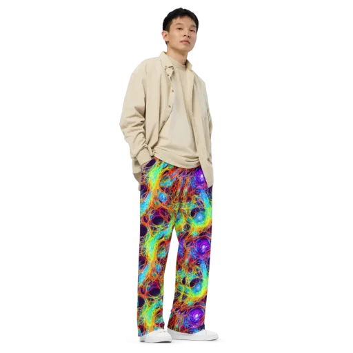 Biomorphic Voltage on a Wide-Leg Pants