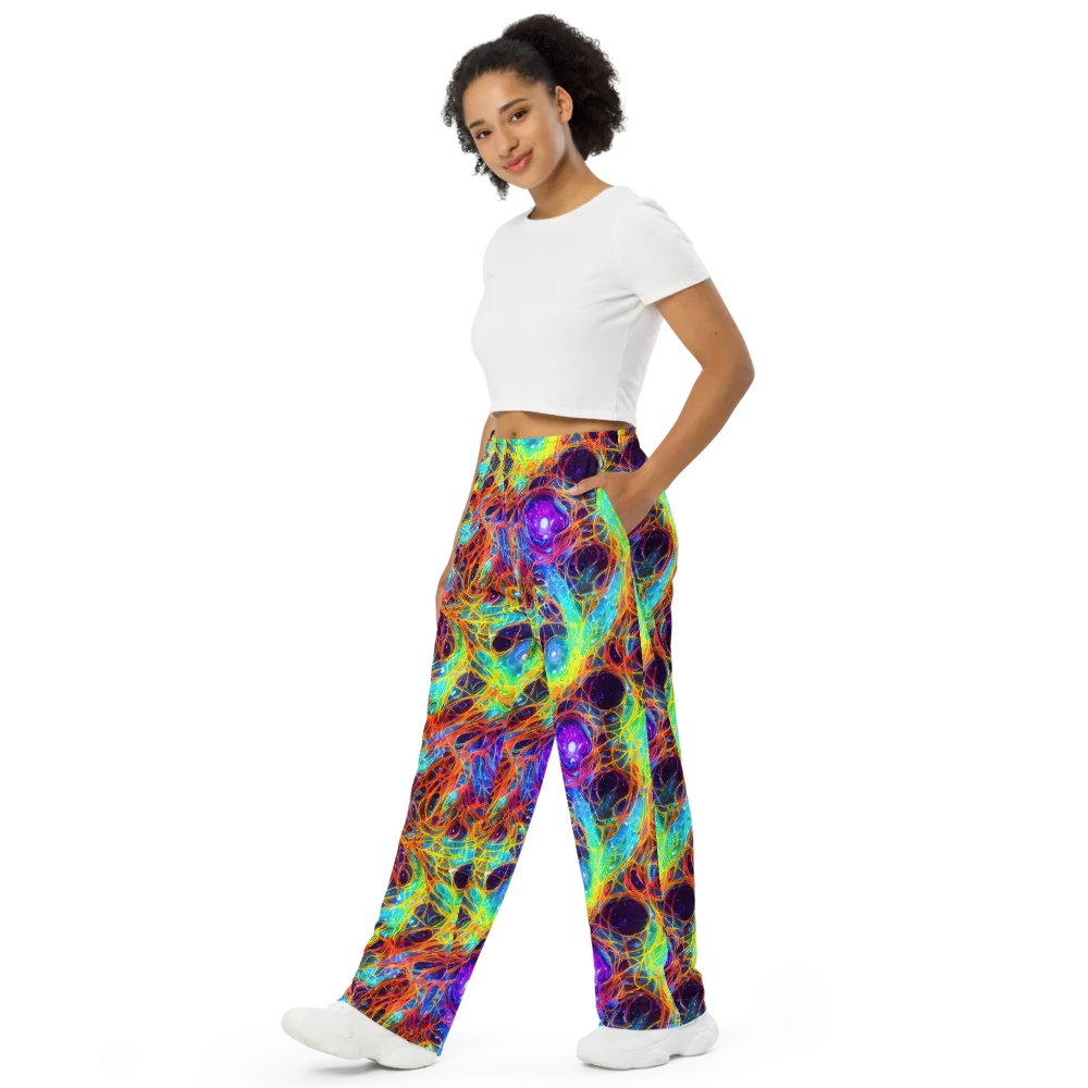 Biomorphic Voltage on Wide-Leg Pants — Left Front