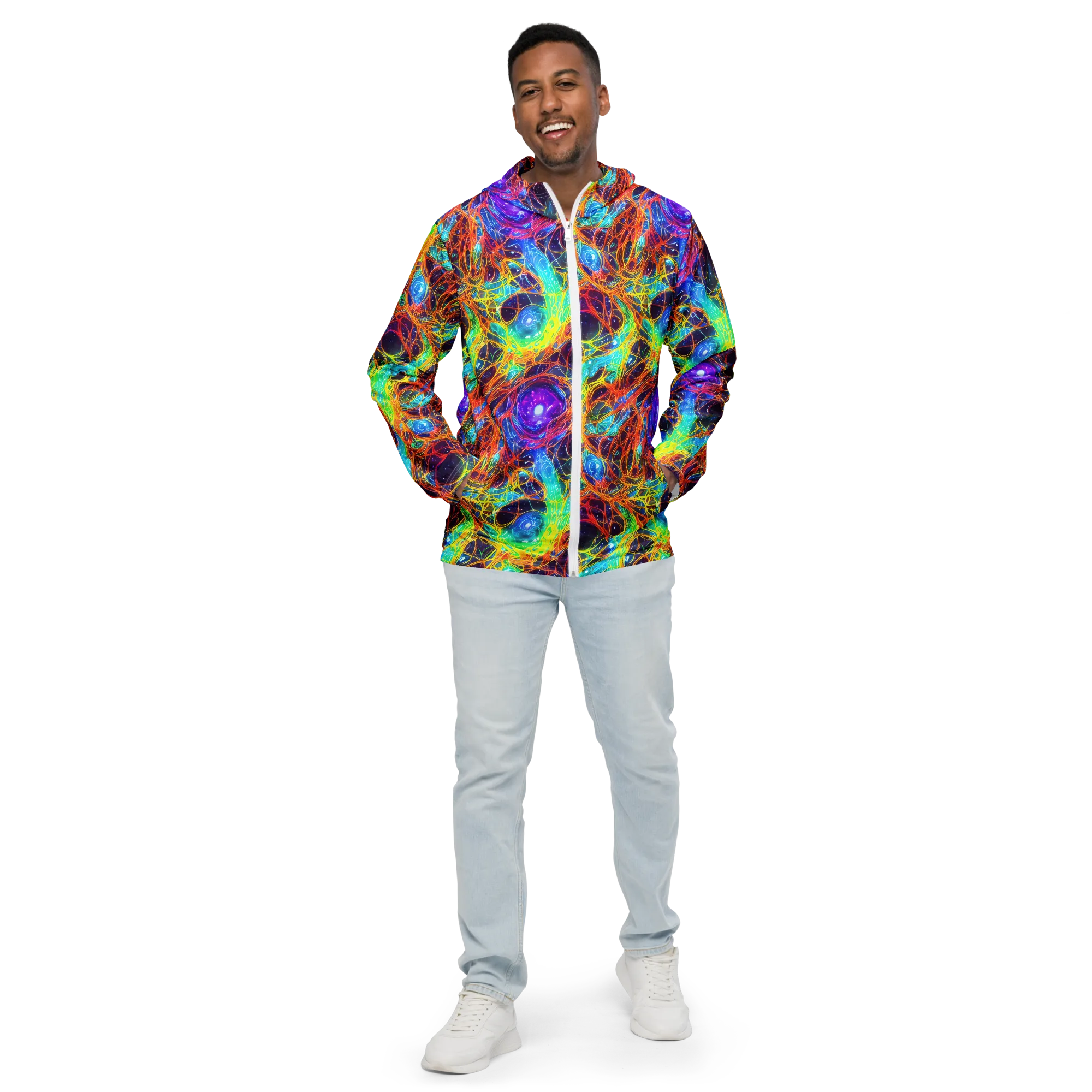 Biomorphic Voltage on Men's Windbreaker — Front
