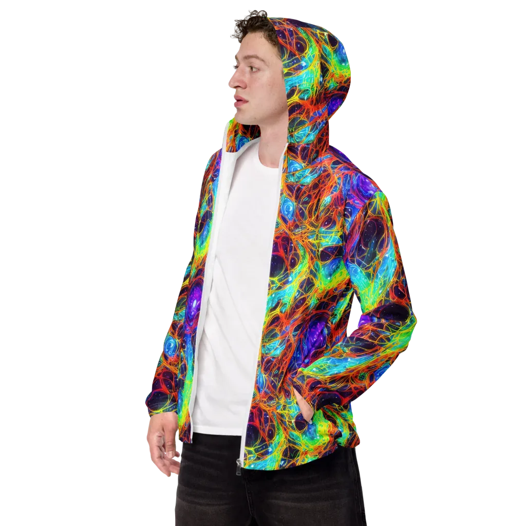 Biomorphic Voltage on Men's Windbreaker — Left Front