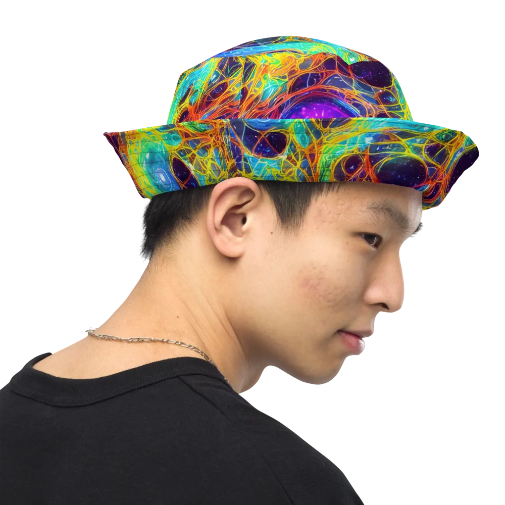 Biomorphic Voltage on Reversible Bucket Hat — Right Outside