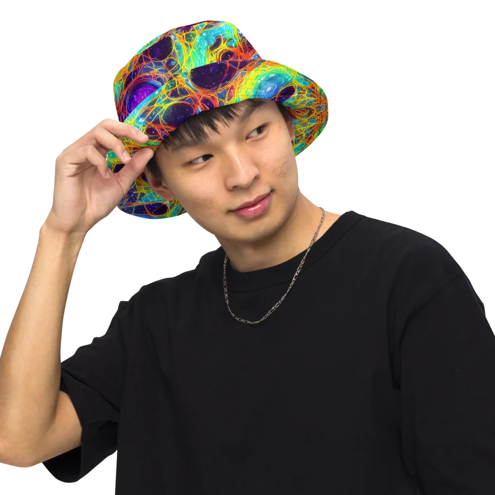 Biomorphic Voltage on Reversible Bucket Hat — Front Inside