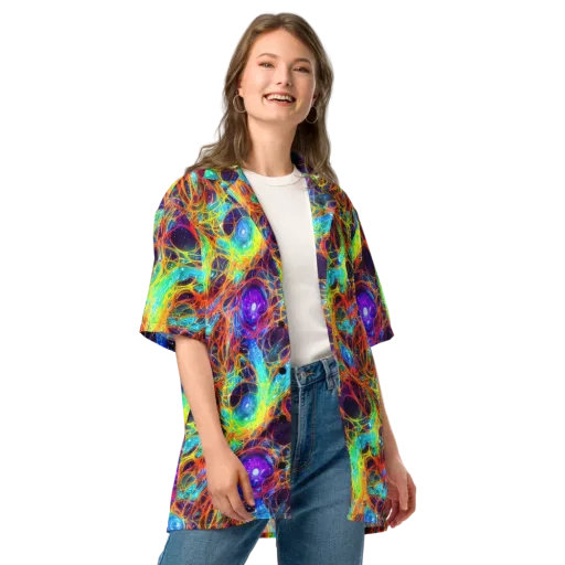 Biomorphic Voltage on a Button Shirt