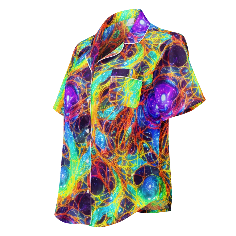 Biomorphic Voltage on Women's Short Sleeve Pajama Top — Left Front