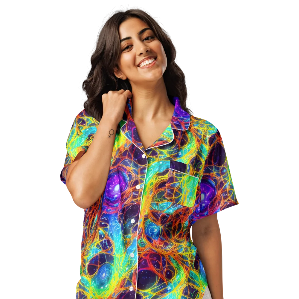 Biomorphic Voltage on Women's Short Sleeve Pajama Top — Front