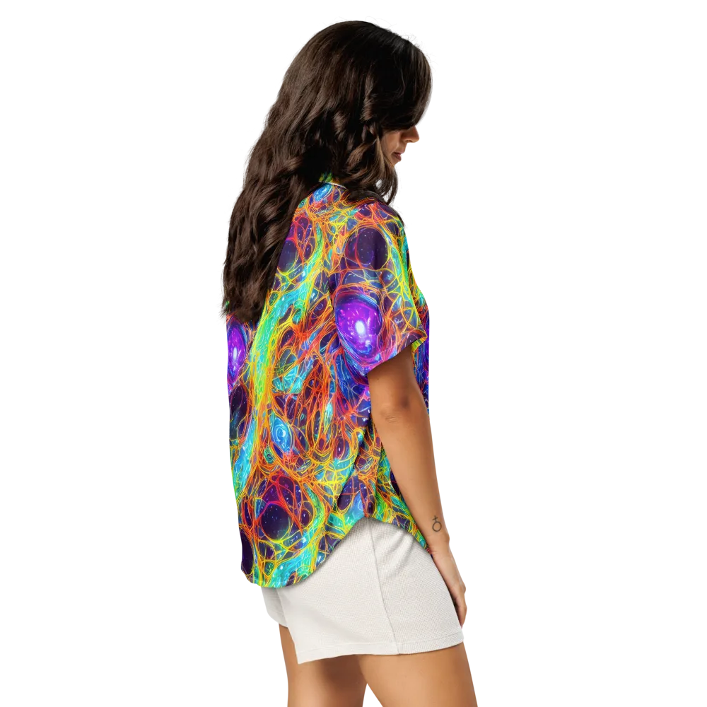 Biomorphic Voltage on Women's Short Sleeve Pajama Top — Right Back