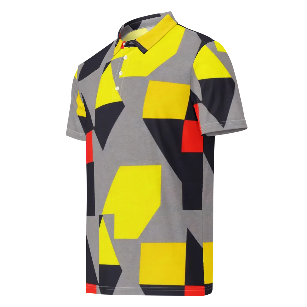 Signal Geometry on Men's Slim Fit Polo Shirt — Left Front