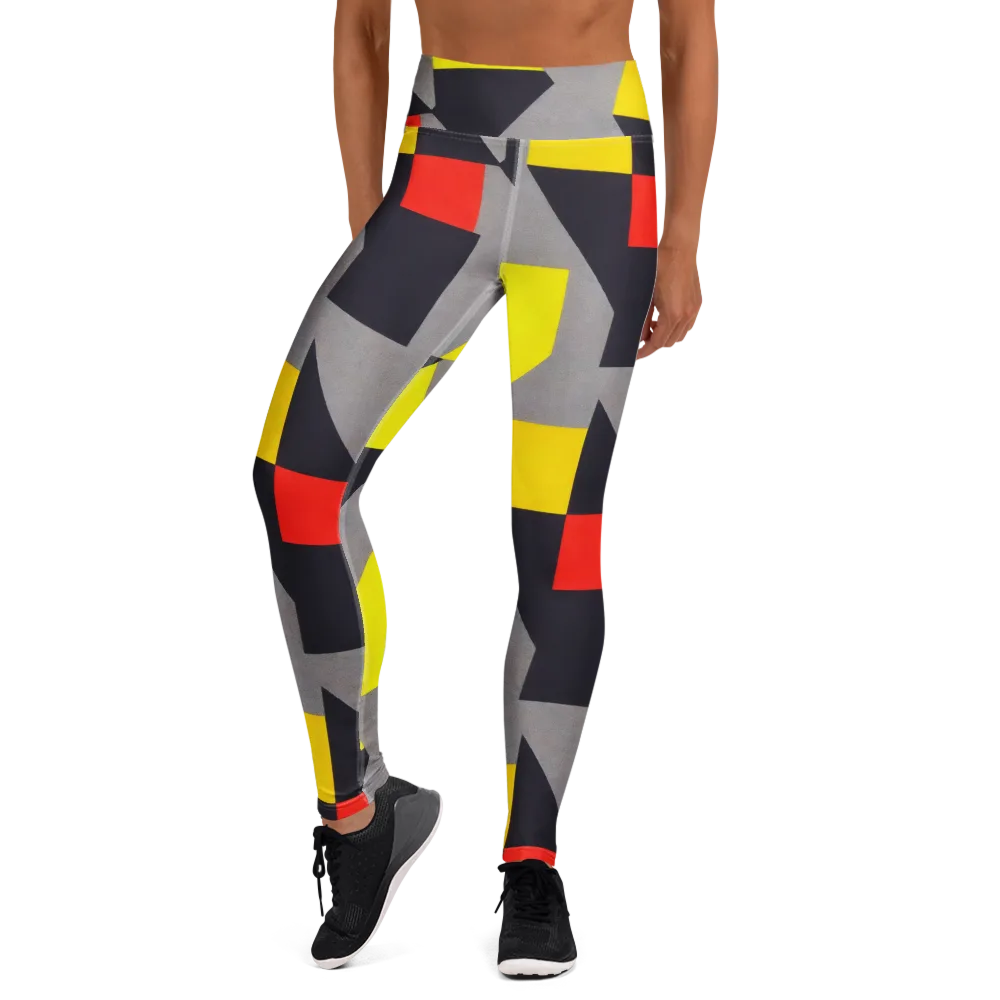 Signal Geometry on Yoga Leggings — Front