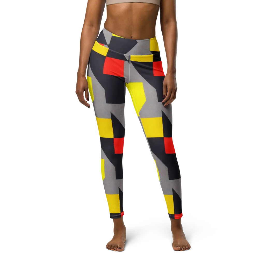 Signal Geometry on Yoga Leggings — Front