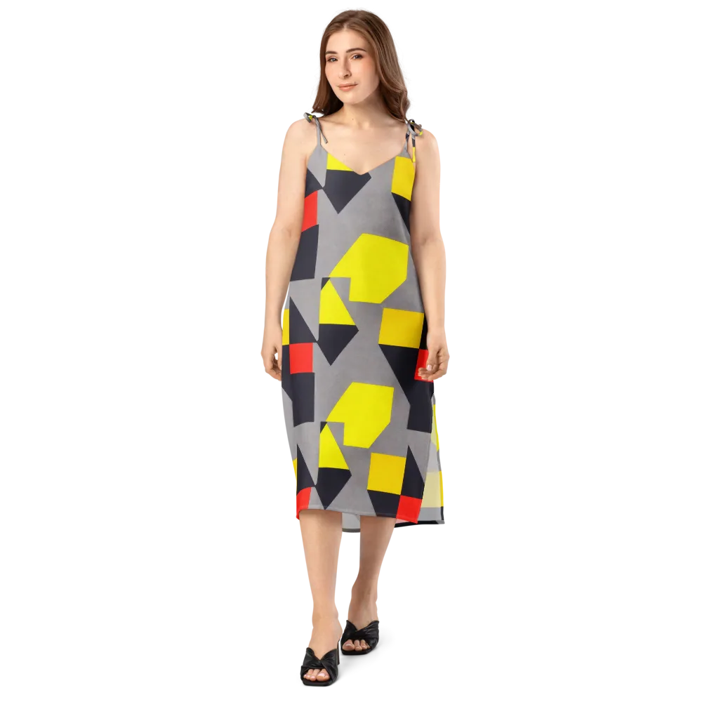Signal Geometry on Slip Dress — Front