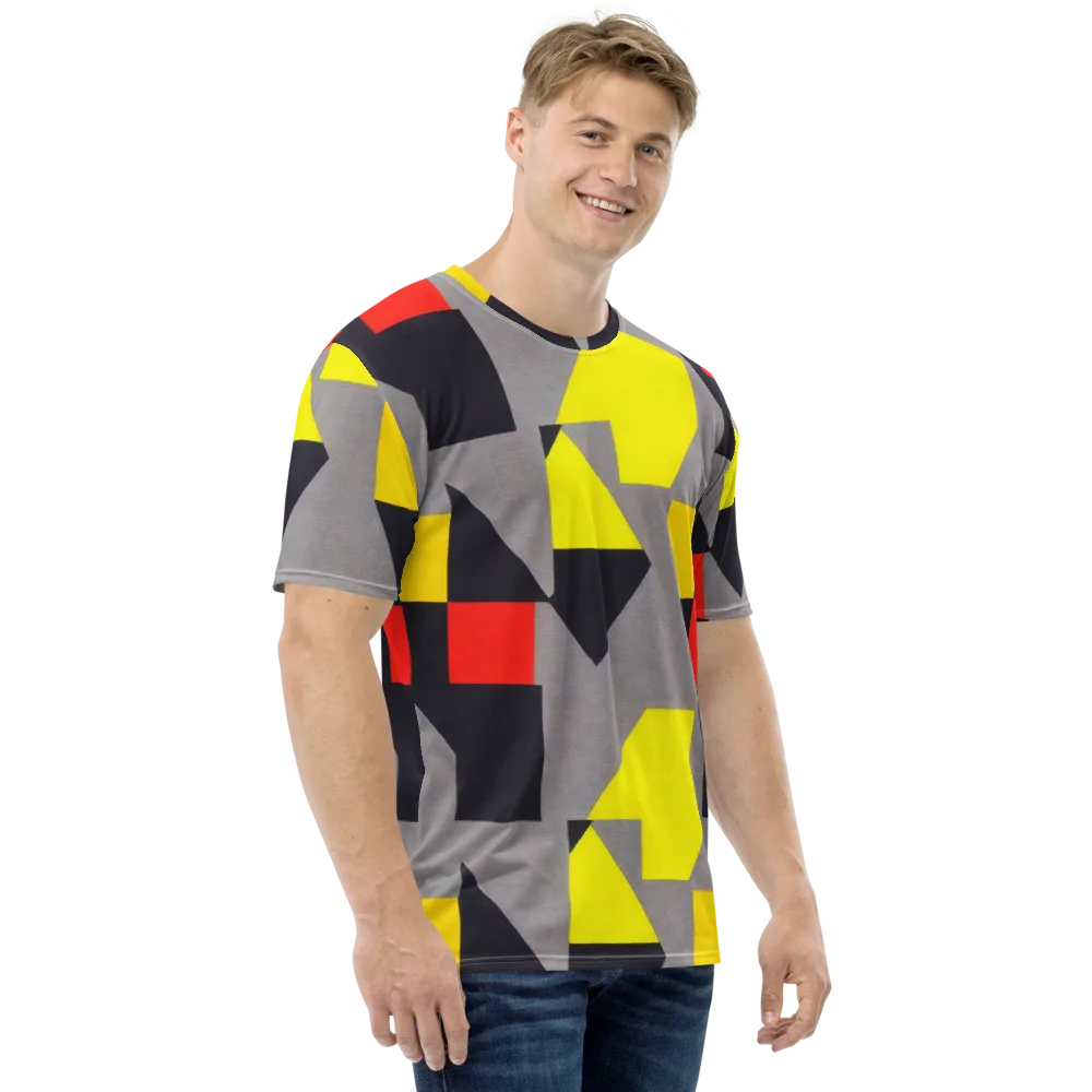 Signal Geometry on Men's Crew Neck T-Shirt — Right