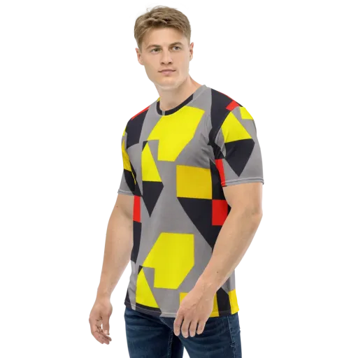 Signal Geometry on a Men's Crew Neck T-Shirt
