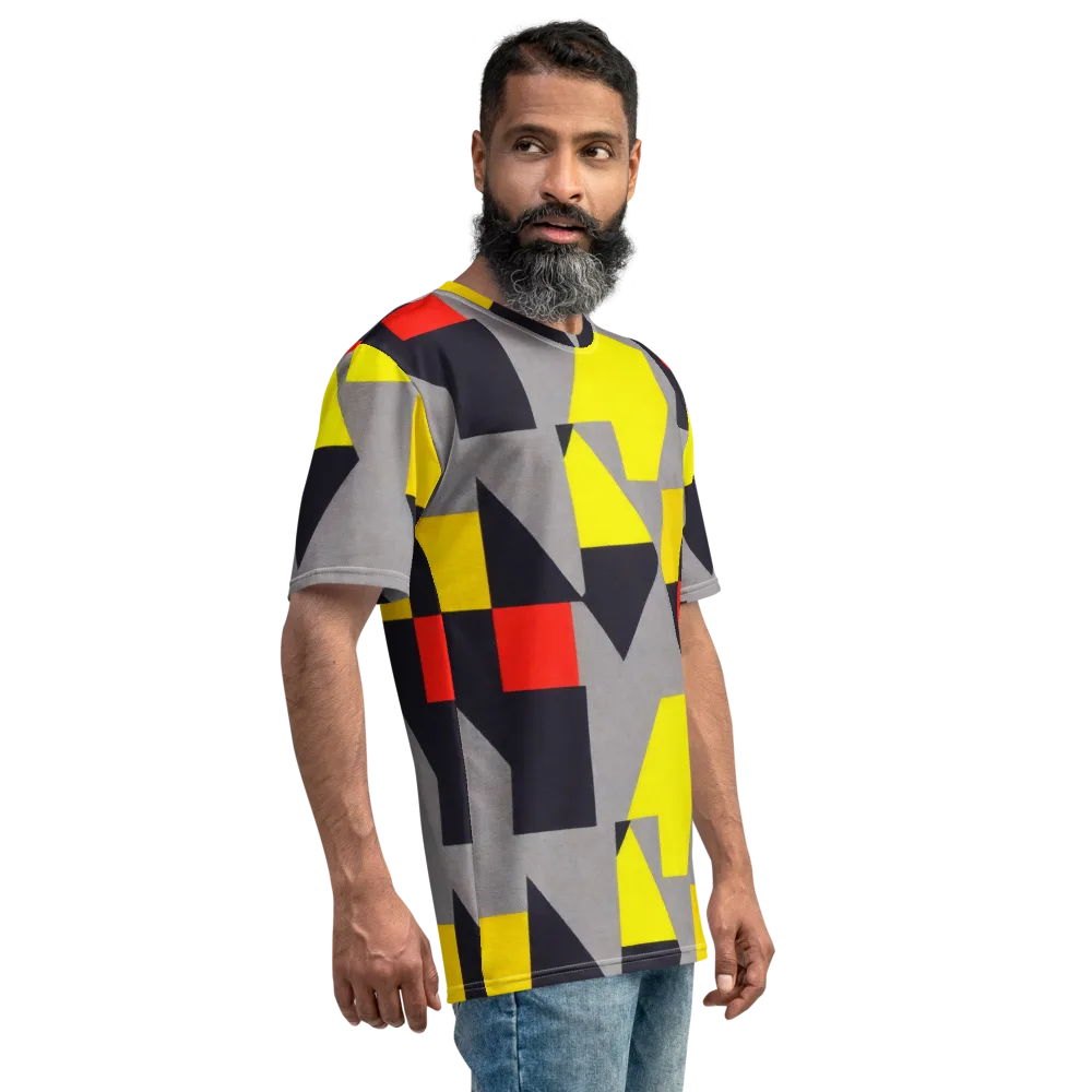 Signal Geometry on Men's Crew Neck T-Shirt — Right