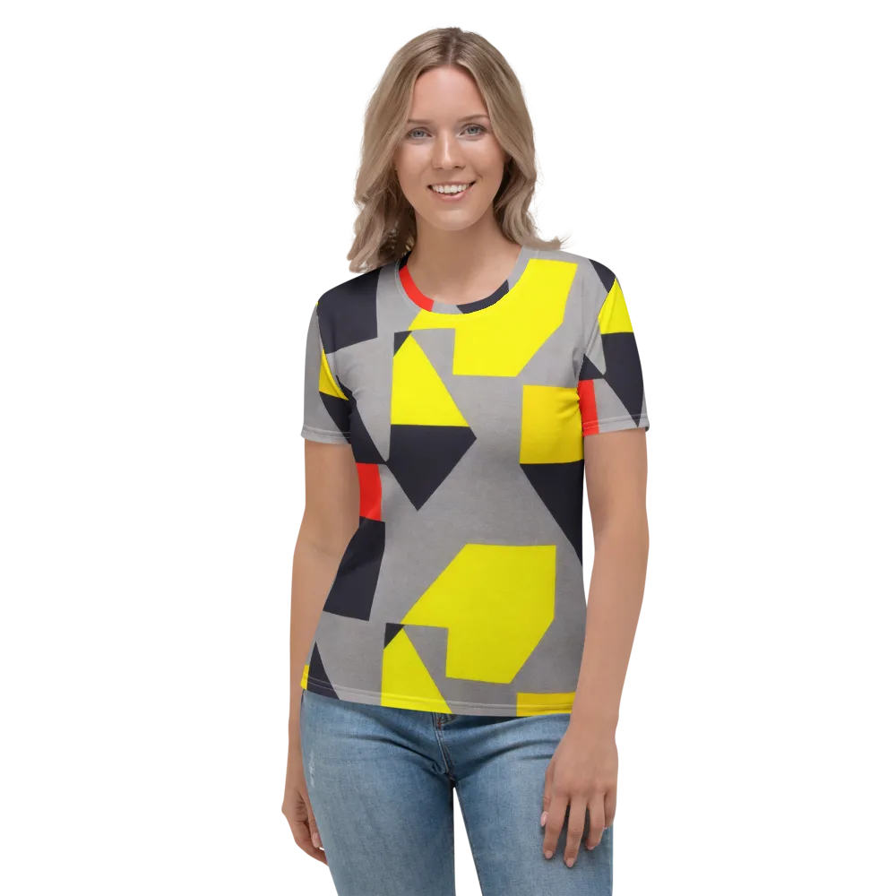 Signal Geometry on Women's Crew Neck T-Shirt — Front
