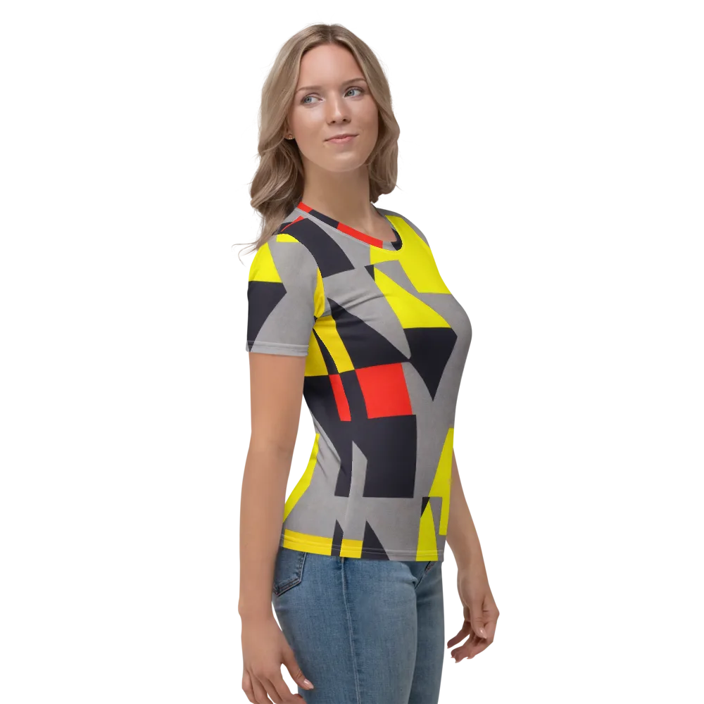 Signal Geometry on Women's Crew Neck T-Shirt — Right