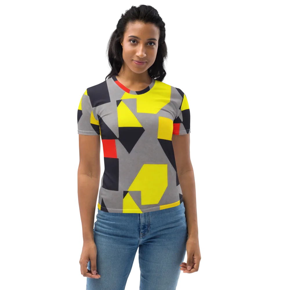 Signal Geometry on Women's Crew Neck T-Shirt — Front