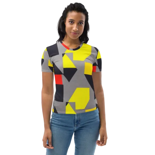 Signal Geometry on a Women's Crew Neck T-Shirt