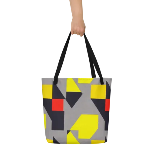 Signal Geometry on a Large Tote Bag W/ Pocket