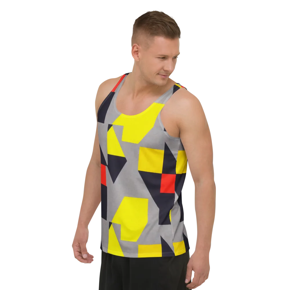 Signal Geometry on Men's Tank Top — Left Front