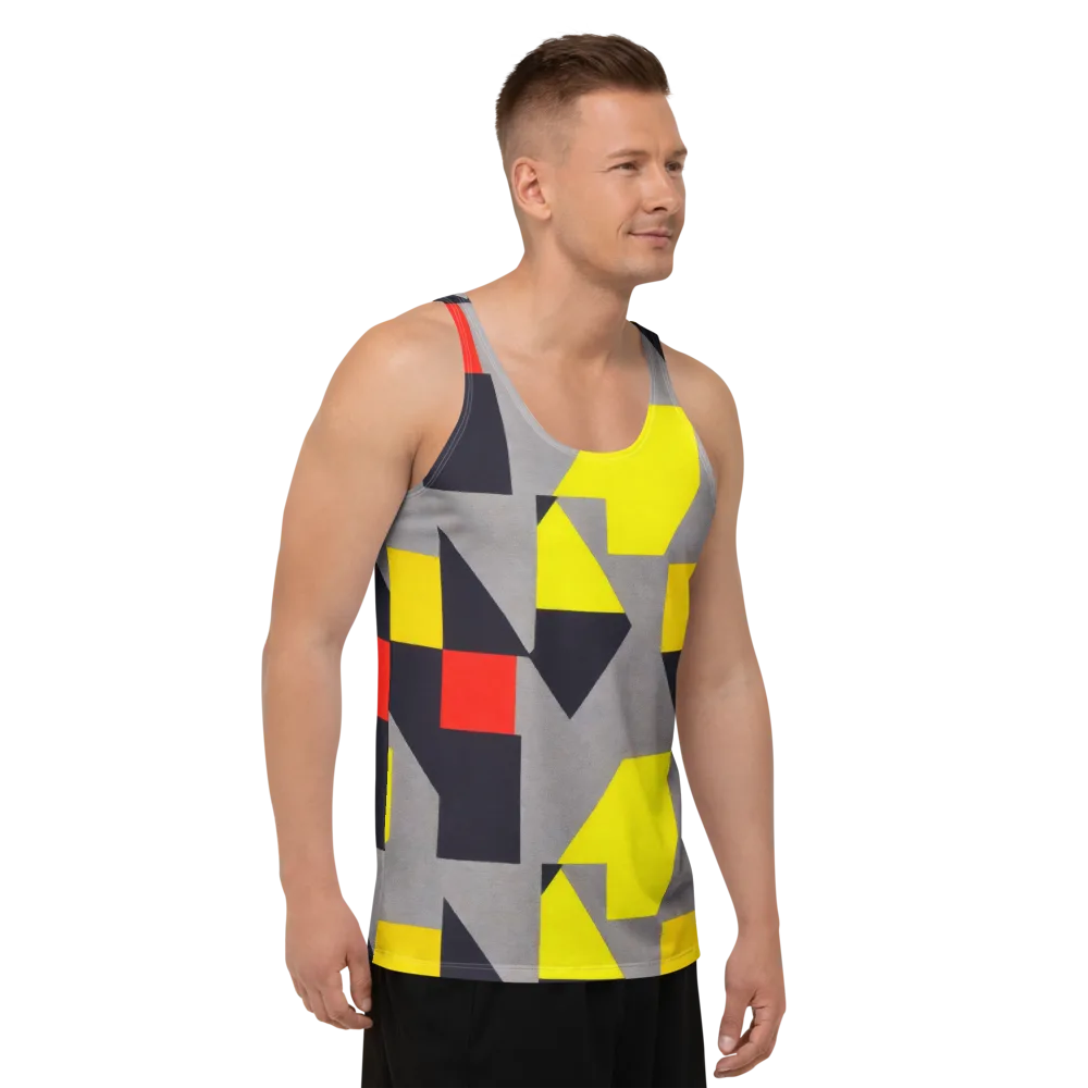 Signal Geometry on Men's Tank Top — Right Front