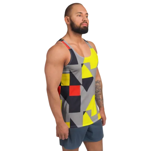 Signal Geometry on a Men's Tank Top