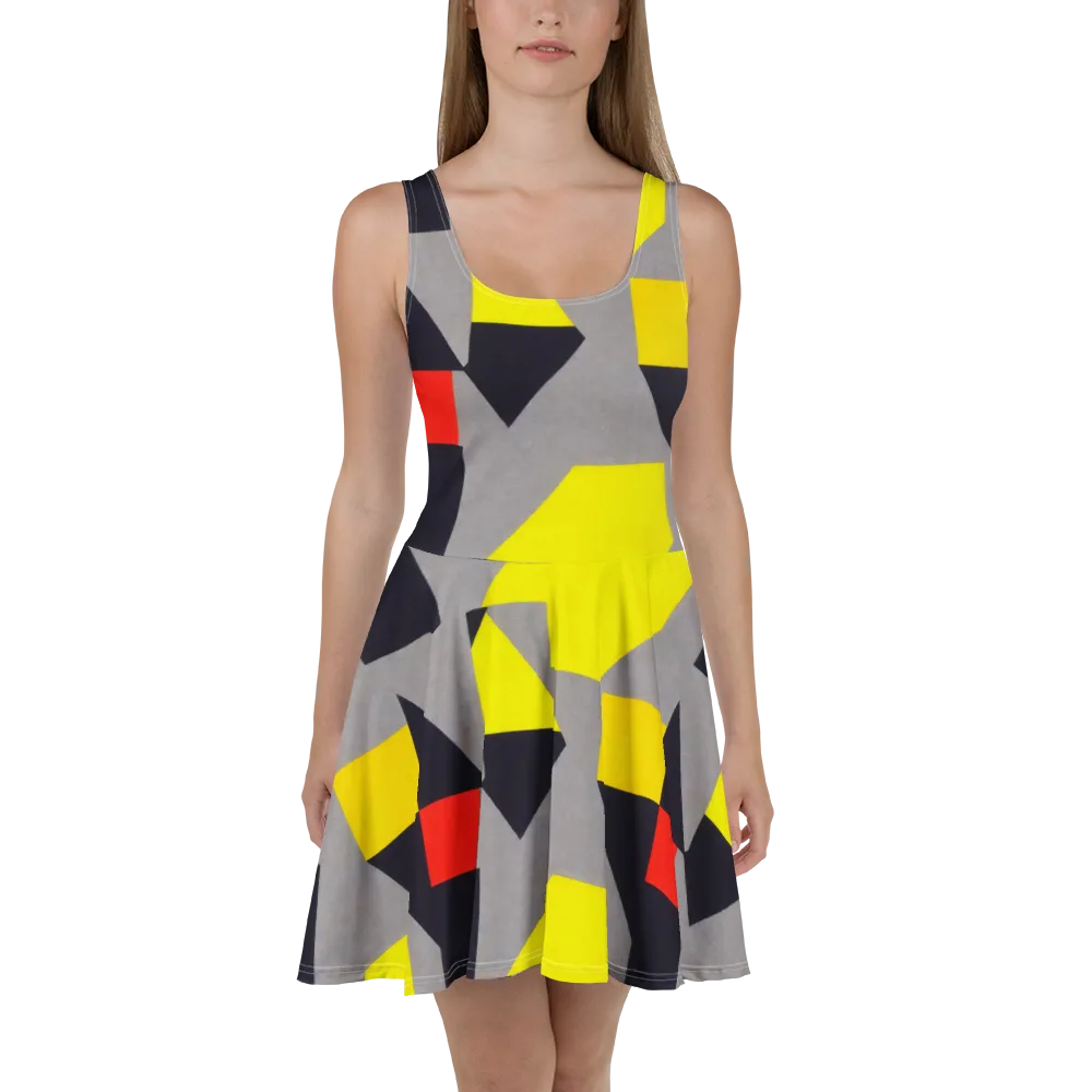 Signal Geometry on Skater Dress — Front