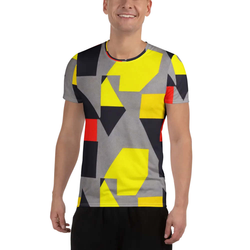 Signal Geometry on Men's Athletic T-Shirt — Front