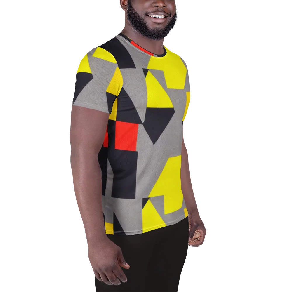 Signal Geometry on Men's Athletic T-Shirt — Right