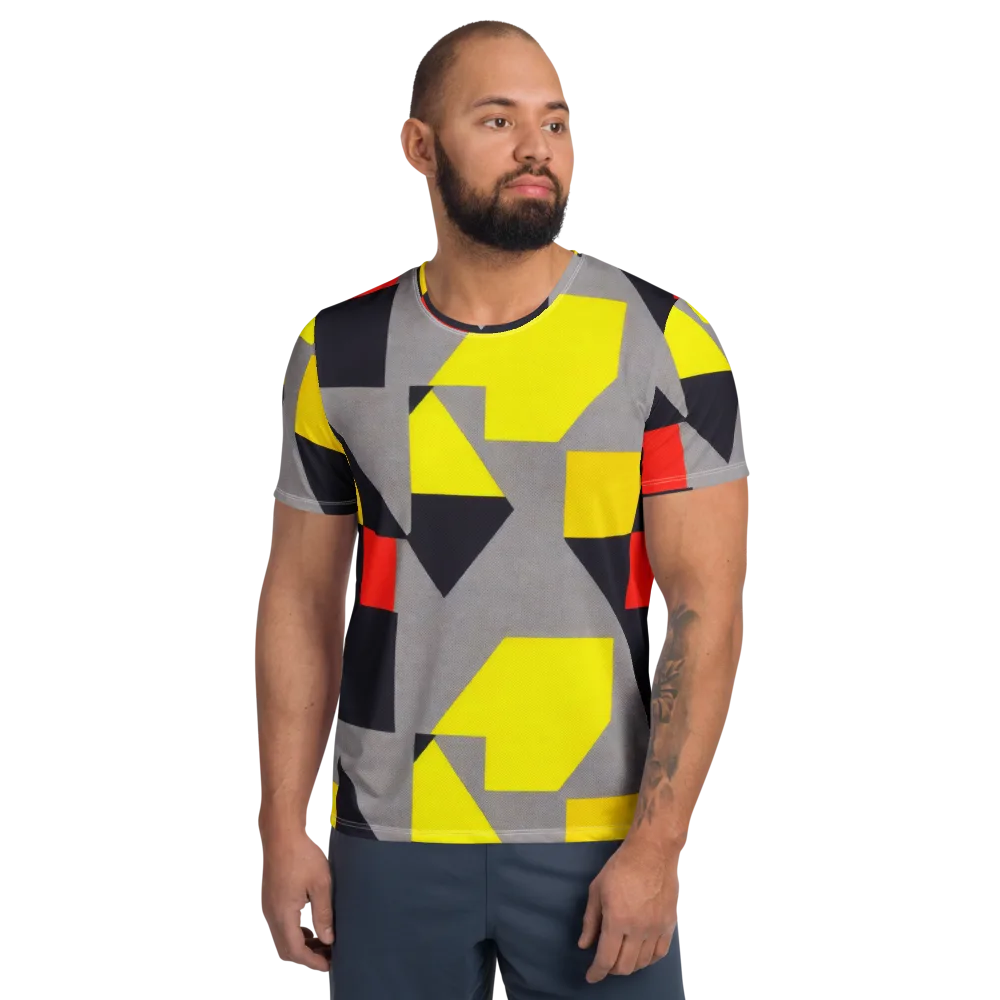 Signal Geometry on Men's Athletic T-Shirt — Front