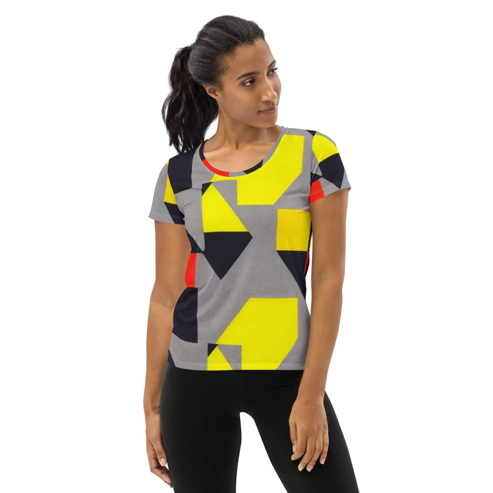 Signal Geometry on Women's Athletic T-Shirt — Front