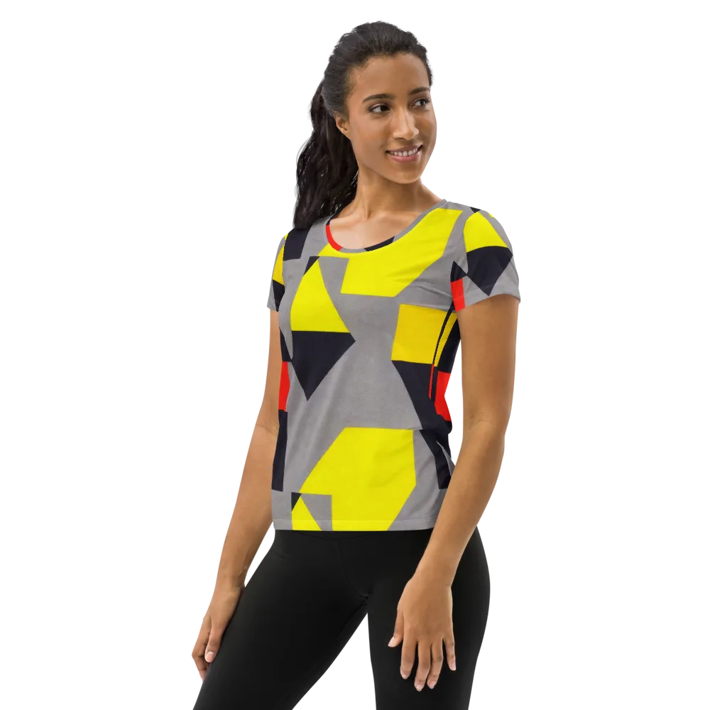 Signal Geometry on Women's Athletic T-Shirt — Left